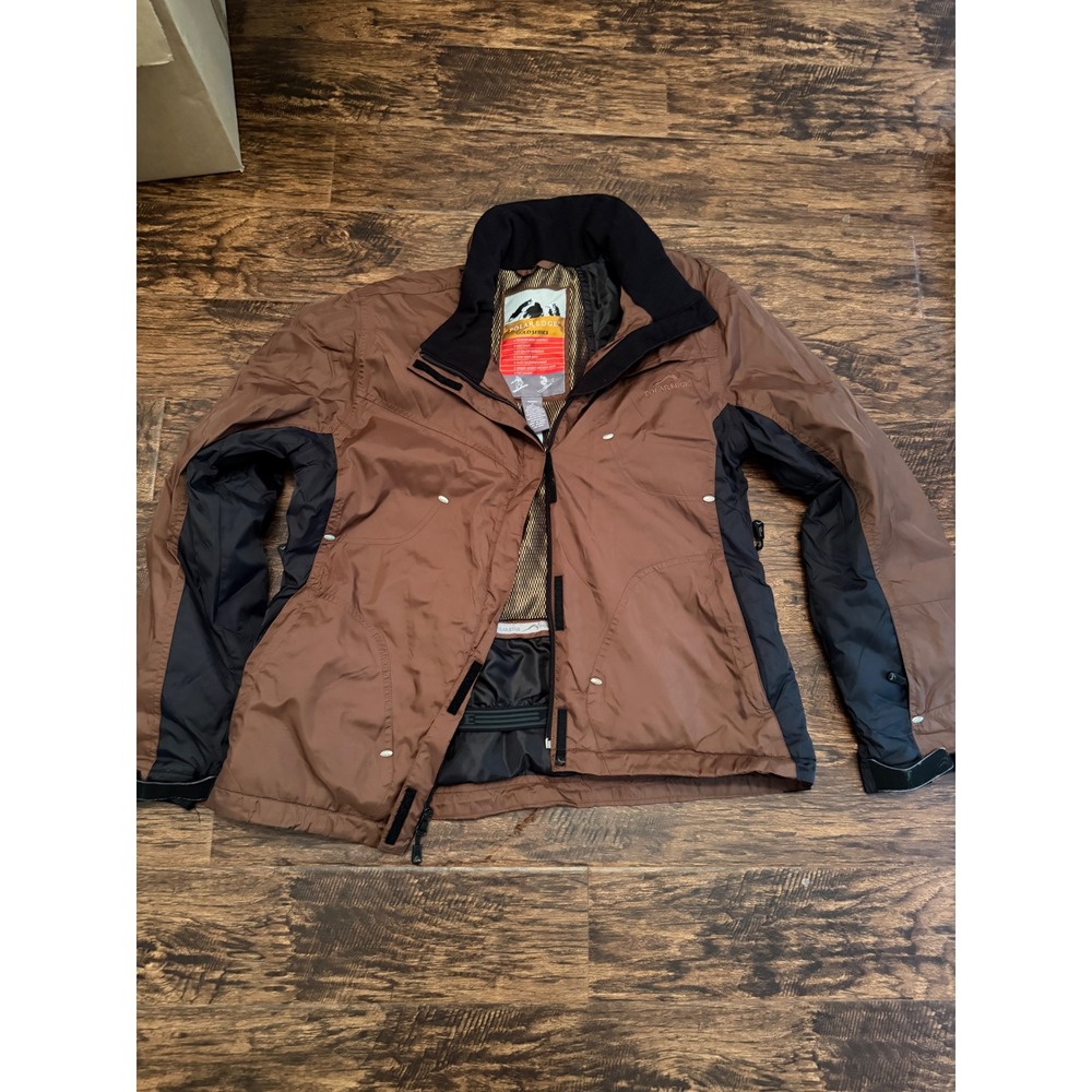 Polar Edge Gold Series Womens XL Ski Jacket Brown Black Water Resistant Hooded